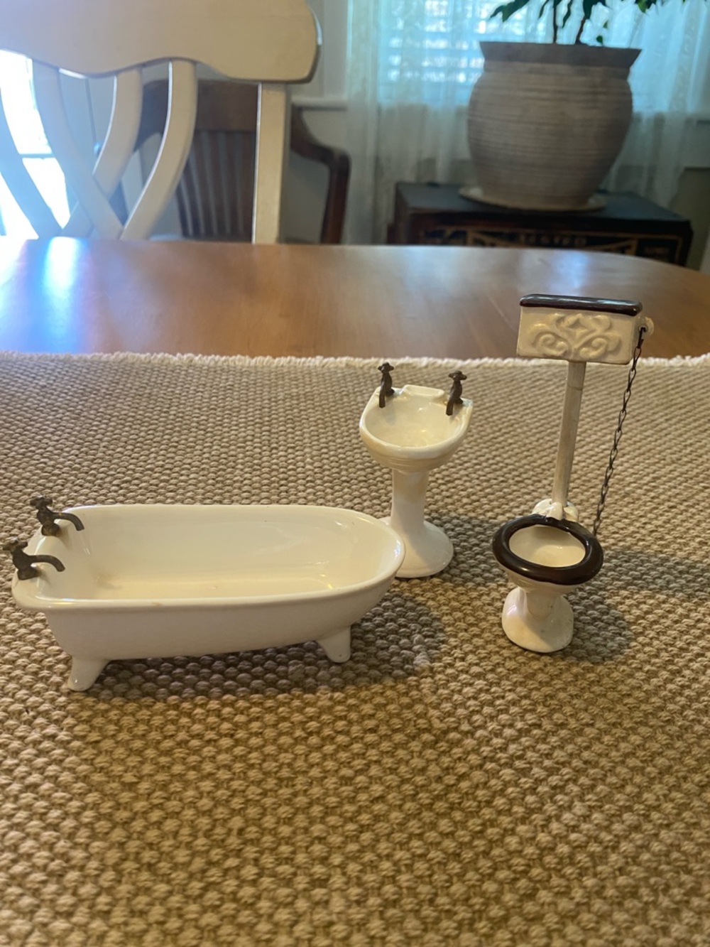 Classic White Miniature Bath Set - Home Bath Decor